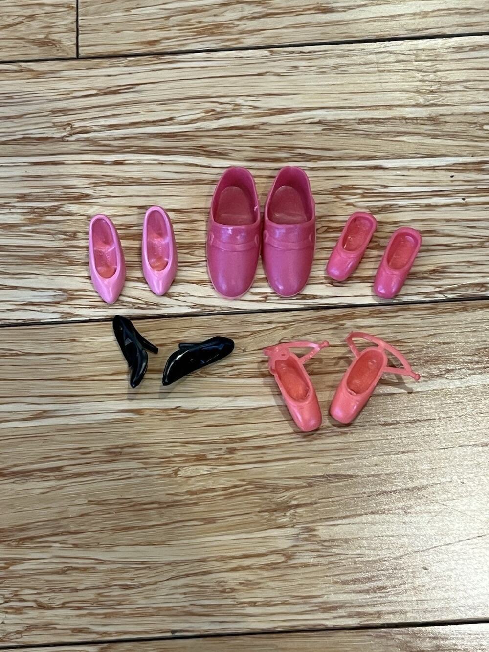 Vintage Barbie Doll Shoe Collection 5 Pairs Ken Ballet High Heels Kitten